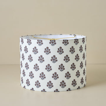 Floral Block Print Drum Shade