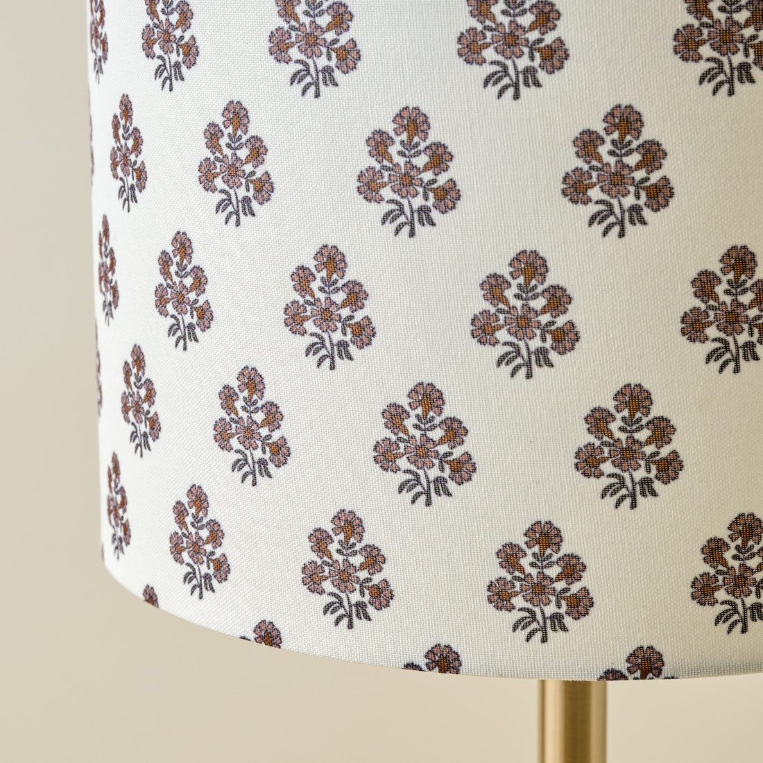 Floral Block Print Drum Shade