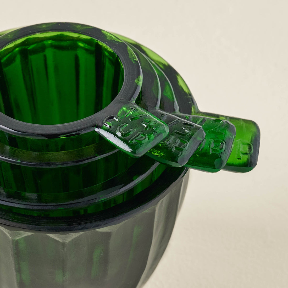 Green Glass Measuring Cup Set
